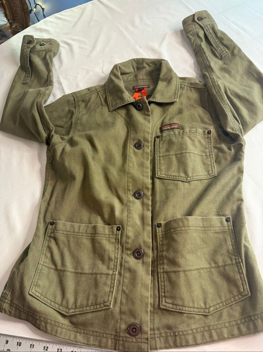 Patagonia Jacket Women’s Green All Seasons Hemp Canvas Chore Coat Size Small - Picture 10 of 12